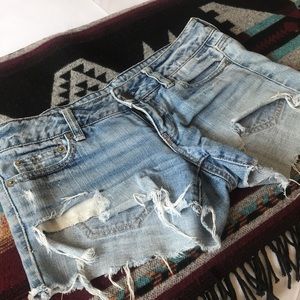 American Eagle distressed denim shorts